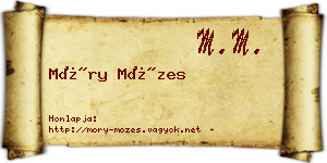 Móry Mózes névjegykártya