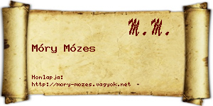 Móry Mózes névjegykártya
